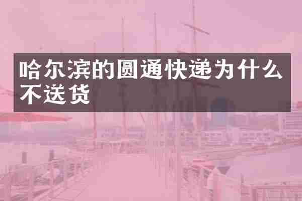 哈尔滨的圆通快递为什么不送货