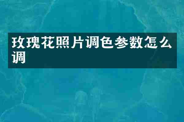玫瑰花照片调色参数怎么调