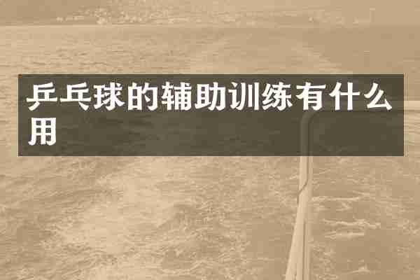 乒乓球的辅助训练有什么用