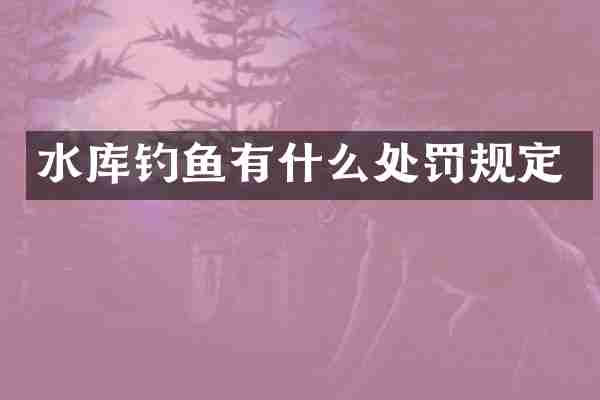 水库钓鱼有什么处罚规定