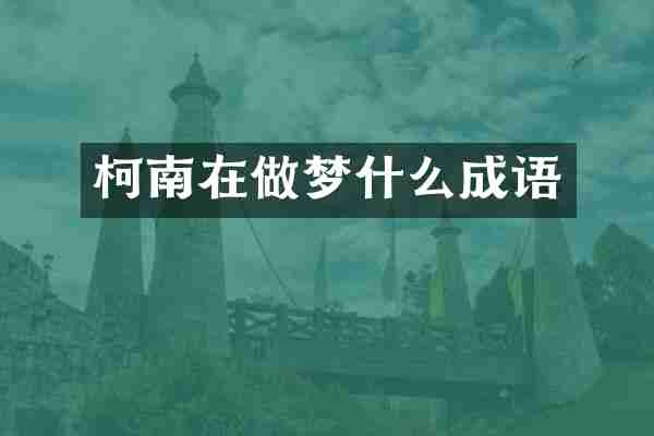 柯南在做梦什么成语