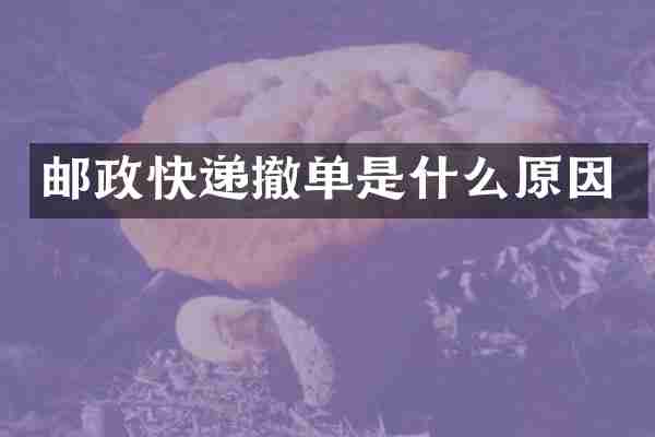 邮政快递撤单是什么原因