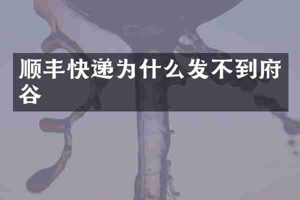 顺丰快递为什么发不到府谷