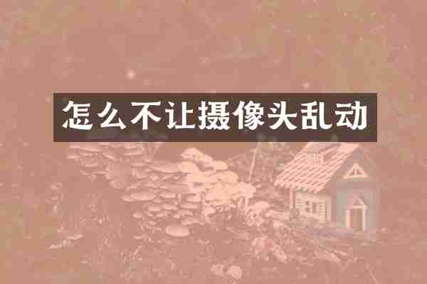 怎么不让摄像头乱动