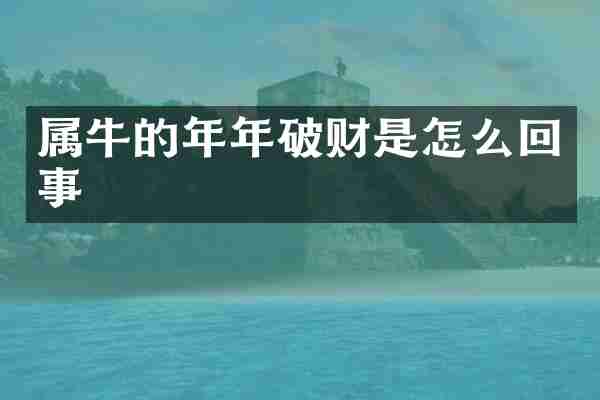 属牛的年年破财是怎么回事