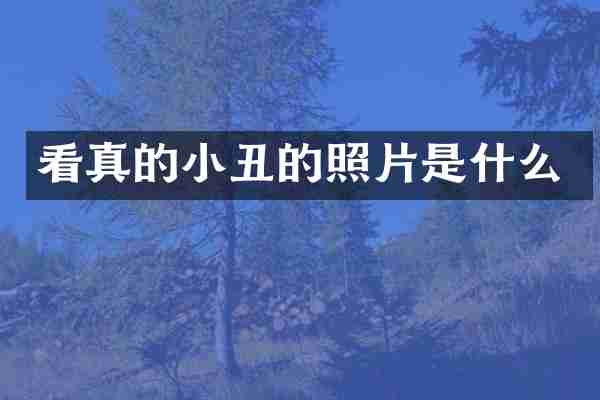 看真的小丑的照片是什么