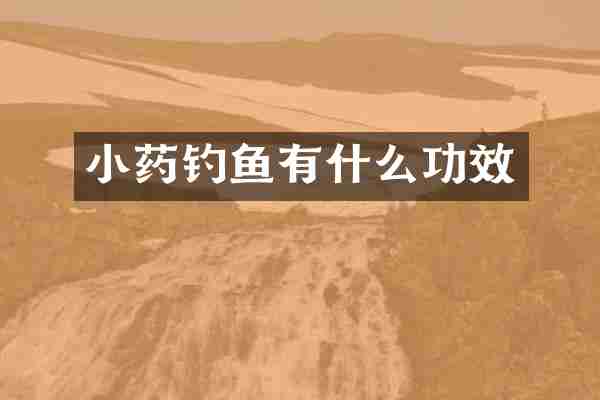 小药钓鱼有什么功效