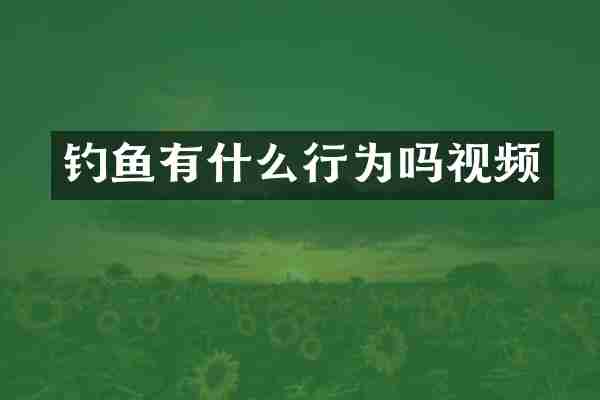钓鱼有什么行为吗视频