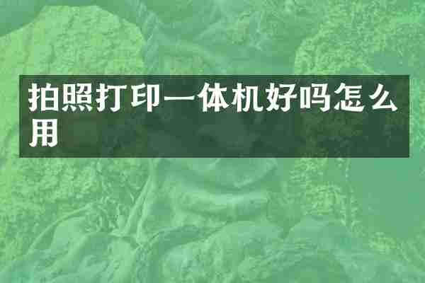 拍照打印一体机好吗怎么用
