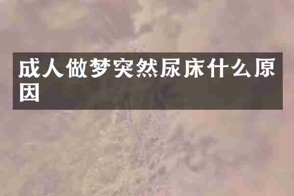 成人做梦突然尿床什么原因