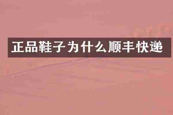 正品鞋子为什么顺丰快递