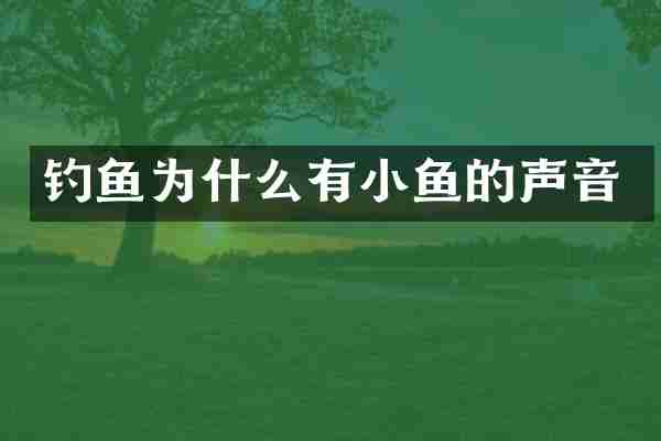 钓鱼为什么有小鱼的声音