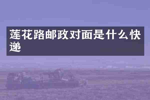 莲花路邮政对面是什么快递