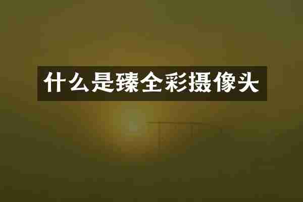 什么是臻全彩摄像头