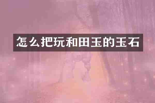 怎么把玩和田玉的玉石