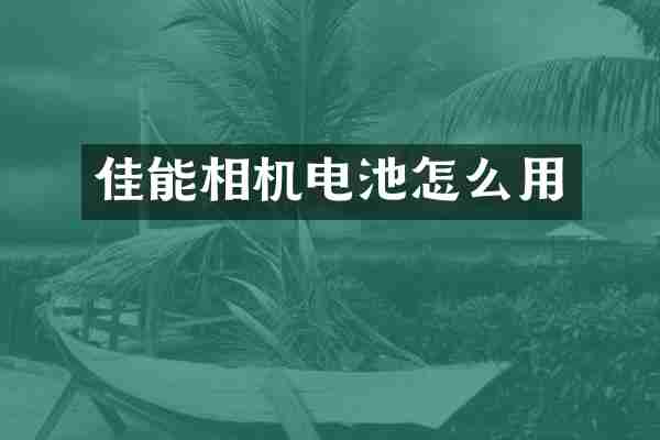 佳能相机电池怎么用