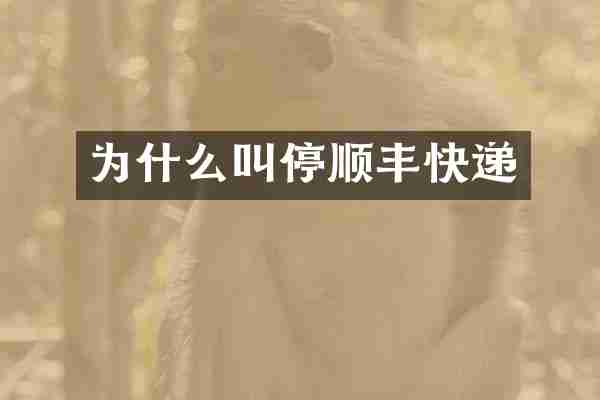 为什么叫停顺丰快递