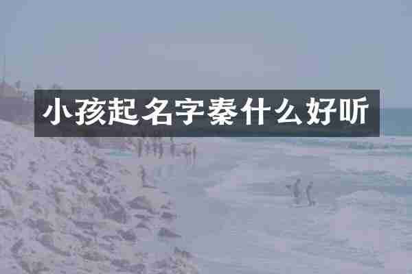 小孩起名字秦什么好听