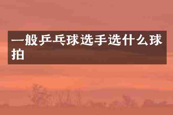 一般乒乓球选手选什么球拍
