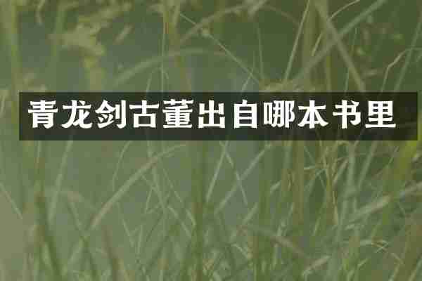 青龙剑古董出自哪本书里
