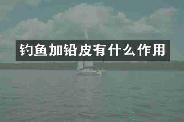 钓鱼加铅皮有什么作用