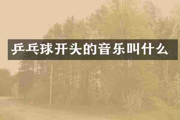 乒乓球开头的音乐叫什么