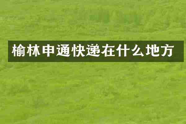 榆林申通快递在什么地方