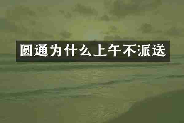 圆通为什么上午不派送