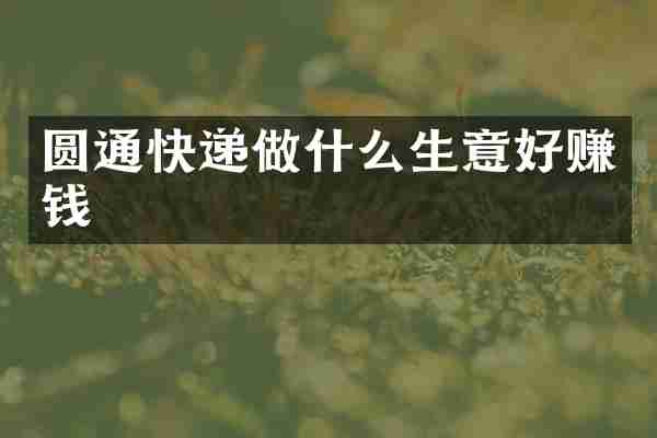 圆通快递做什么生意好赚钱
