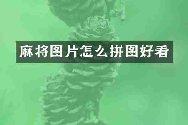 麻将图片怎么拼图好看
