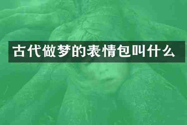 古代做梦的表情包叫什么