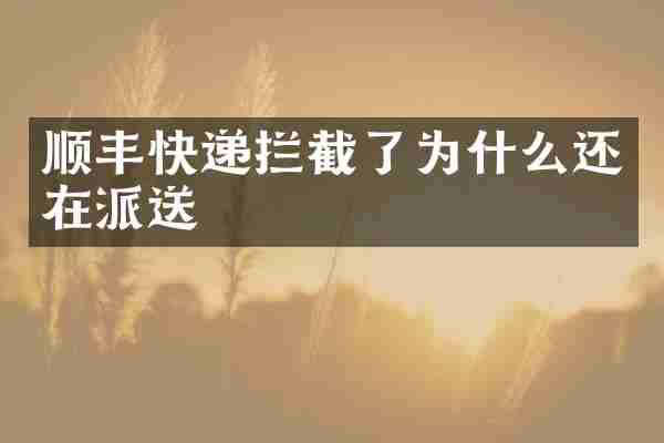 顺丰快递拦截了为什么还在派送