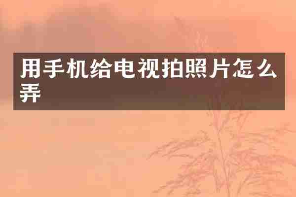 用手机给电视拍照片怎么弄