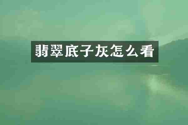 翡翠底子灰怎么看