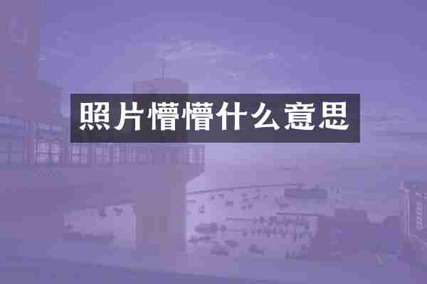 照片懵懵什么意思