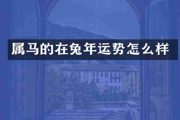 属马的在兔年运势怎么样
