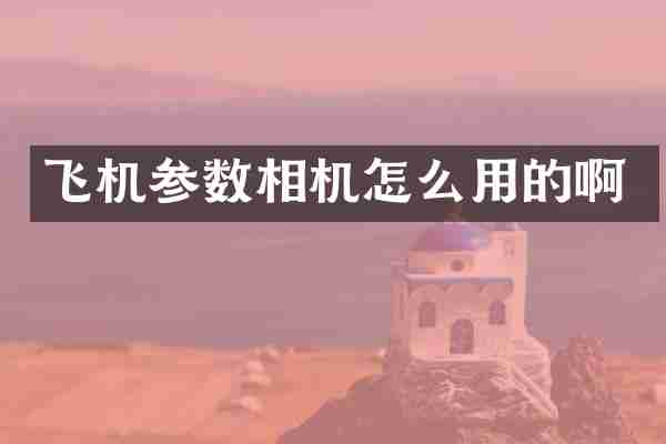 飞机参数相机怎么用的啊