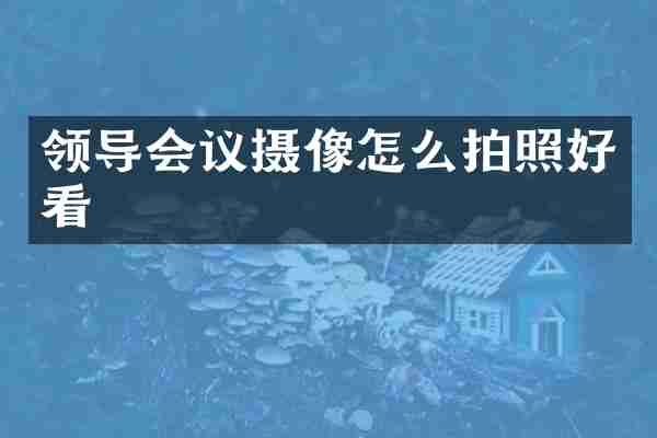 领导会议摄像怎么拍照好看