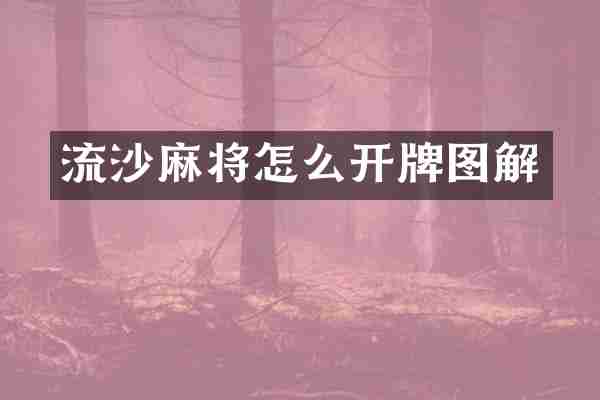 流沙麻将怎么开牌图解