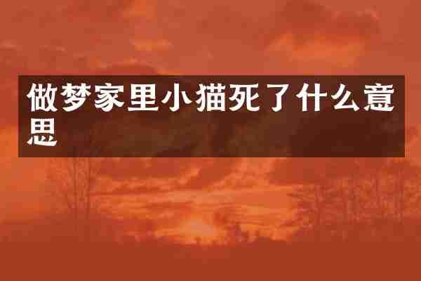 做梦家里小猫死了什么意思