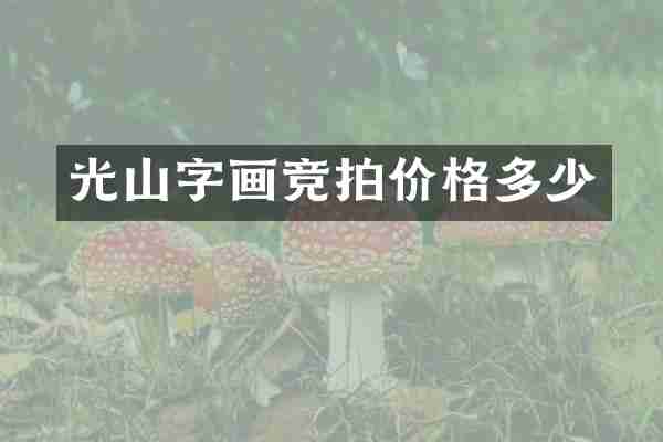 光山字画竞拍价格多少