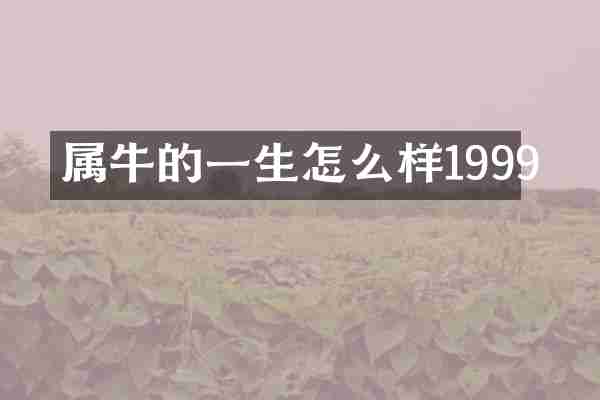 属牛的一生怎么样1999