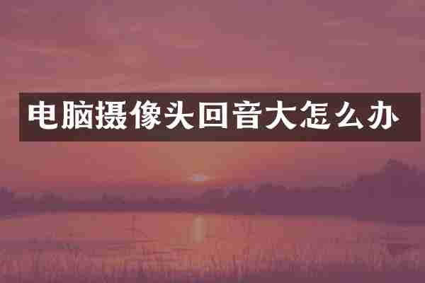 电脑摄像头回音大怎么办