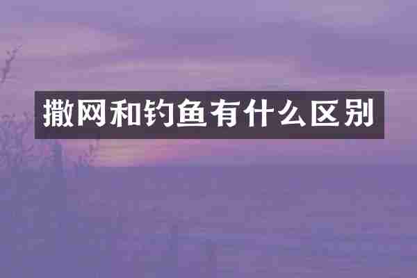 撒网和钓鱼有什么区别
