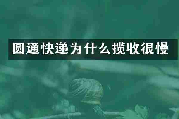 圆通快递为什么揽收很慢