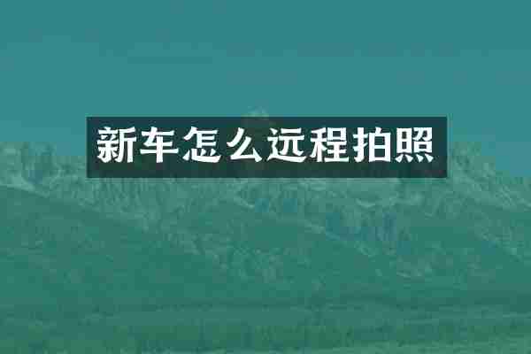 新车怎么远程拍照
