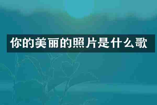 你的美丽的照片是什么歌