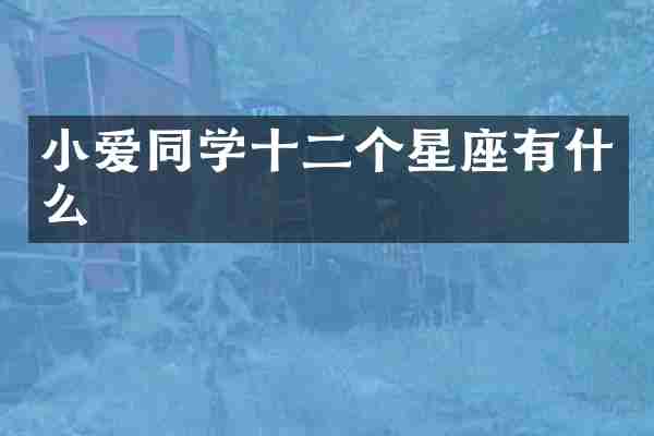 小爱同学十二个星座有什么