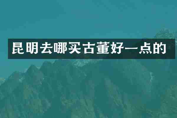 昆明去哪买古董好一点的
