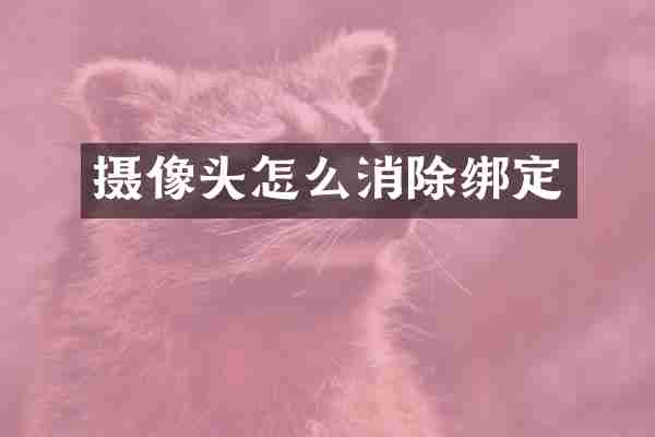 摄像头怎么消除绑定